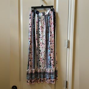 Girls, Floral Pink and Blue Long Skirt by True Craft Size XL